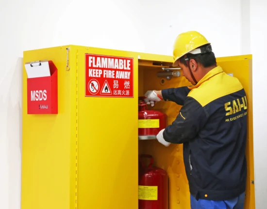 Gabinete de almacenamiento de seguridad ignífugo Sai-U personalizado de fábrica para almacenamiento de sustancias peligrosas de líquidos inflamables