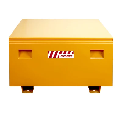 Caja de almacenamiento de seguridad móvil para herramientas de producción, uso industrial, amarillo
